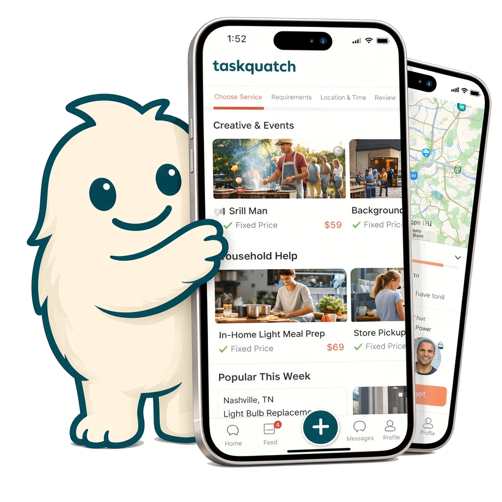 Taskquatch app preview on iPhone